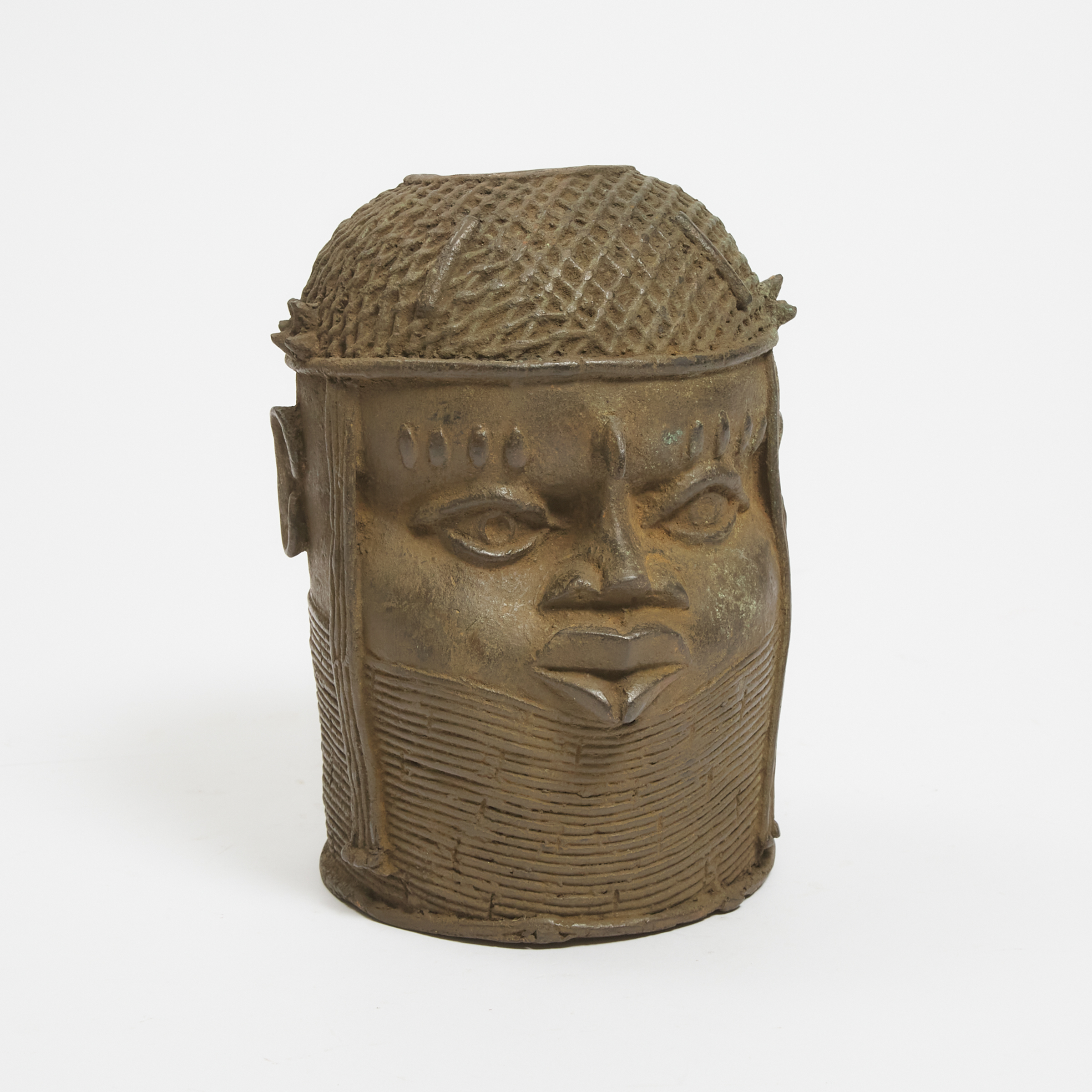 Large Benin Bronze Oba Head,