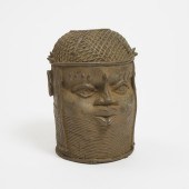 Large Benin Bronze Oba Head, N