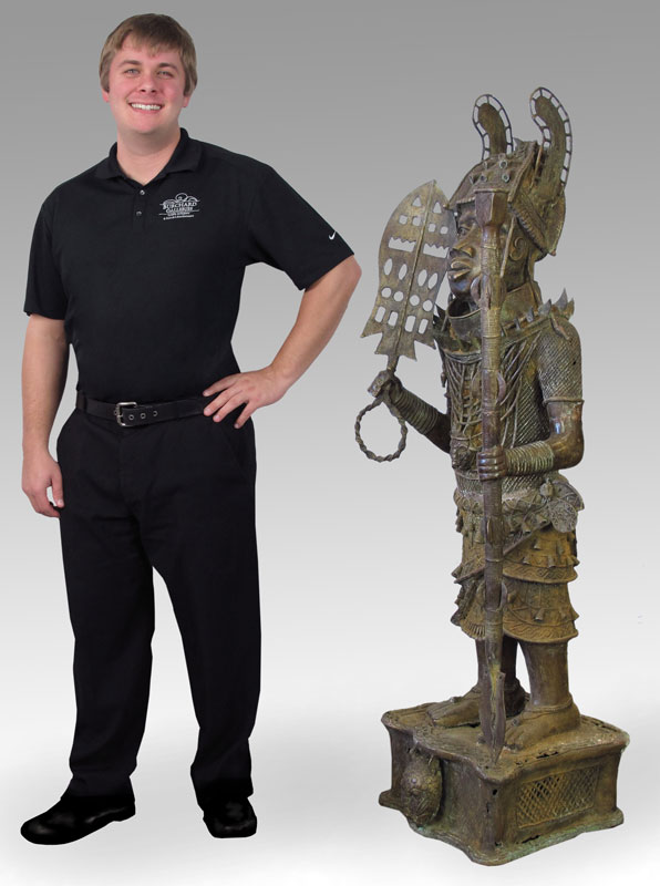 LARGE BENIN BRONZE WARRIOR