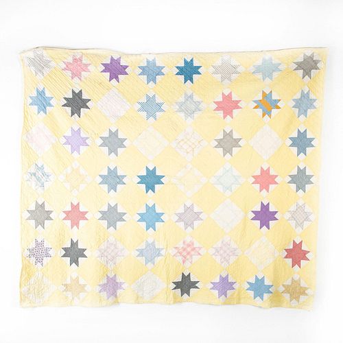 LARGE BIG STAR QUILT, HAND SEWN8