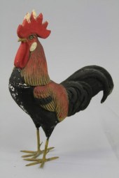LARGE BLACK AND RED ROOSTER CA