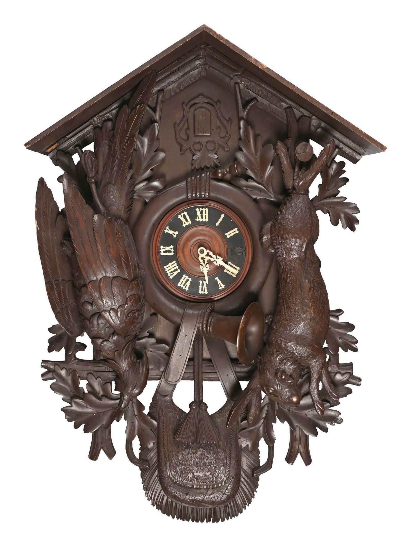 LARGE BLACK FOREST CARVED CUCKOO
