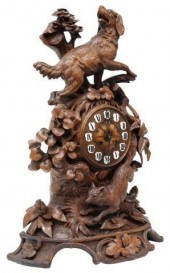 LARGE BLACK FOREST CARVED HUNT
