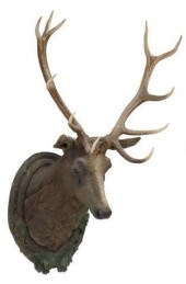 LARGE BLACK FOREST CARVED STAG