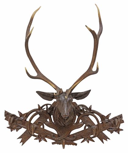 LARGE BLACK FOREST CARVED WALNUT