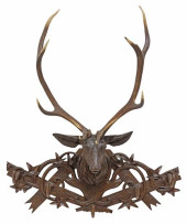 LARGE BLACK FOREST CARVED WALN