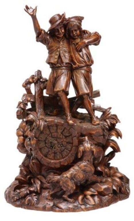 LARGE BLACK FOREST FIGURAL MANTEL