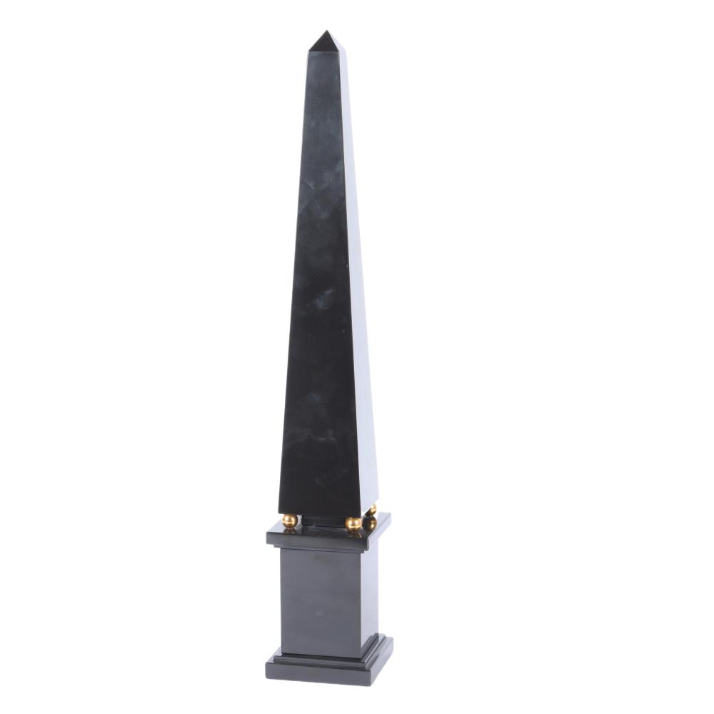 LARGE BLACK ONYX CARVED AND