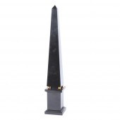 LARGE BLACK ONYX CARVED AND PO