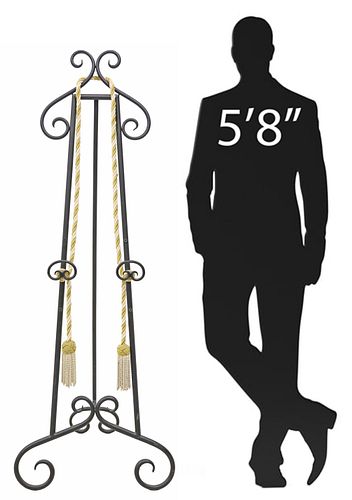 LARGE BLACK PAINTED WROUGHT IRON