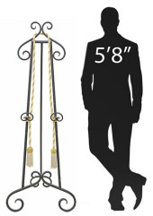 LARGE BLACK PAINTED WROUGHT IR
