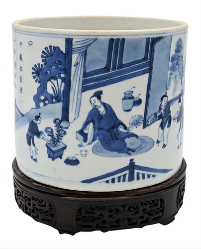 LARGE BLUE AND WHITE CHINESE