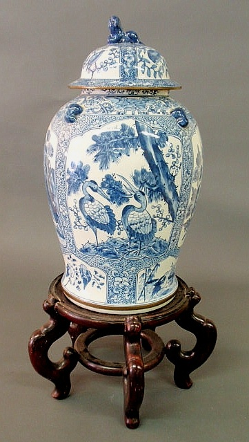 Large blue and white covered temple