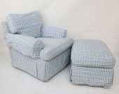 LARGE BLUE AND WHITE OVERSTUFF