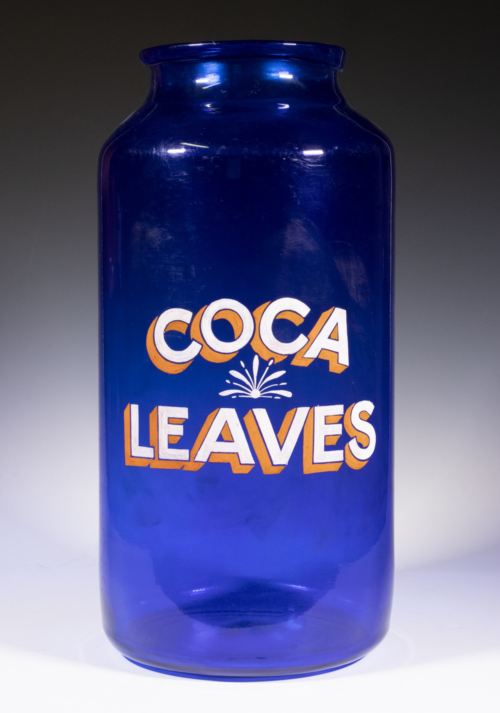 LARGE BLUE GLASS APOTHECARY JAR