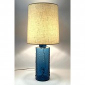 Large Blue Glass Lamp by Pukeb
