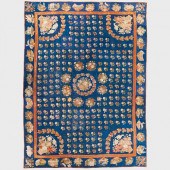 LARGE BLUE GROUND FLORAL AND F