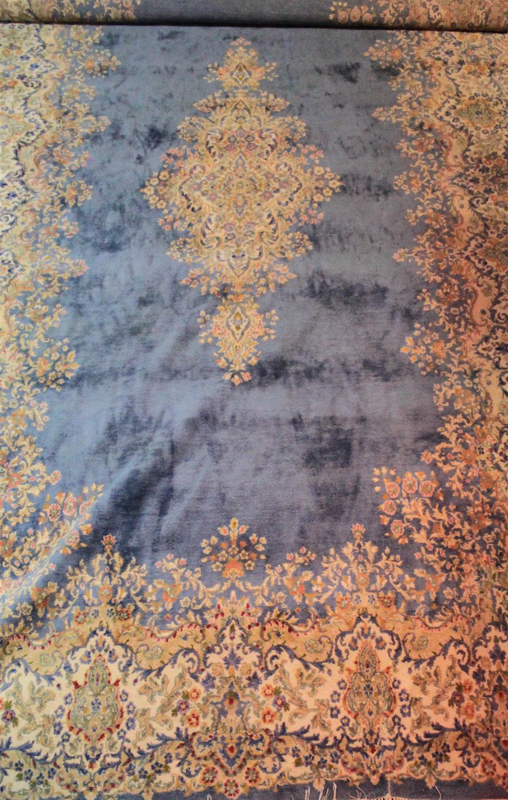 LARGE BLUE KIRMAN CAUCASIAN