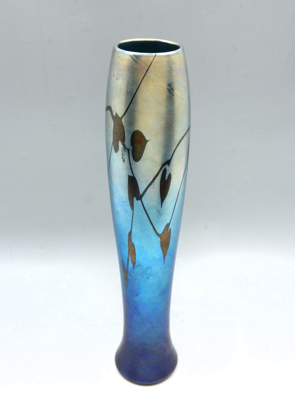 LARGE BLUE L.C. TIFFANY FAVRILE ART