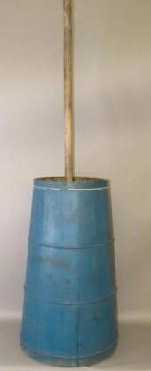 LARGE BLUE PAINTED COOPERED OA
