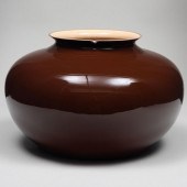 LARGE BO JIA BROWN GLAZED PORC
