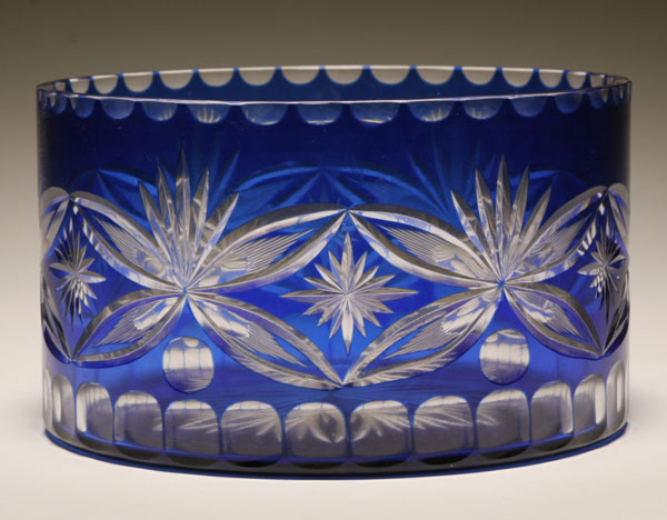 Large Bohemian cobalt blue cut to
