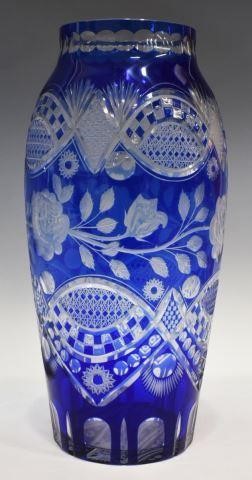 LARGE BOHEMIAN COBALT CUT TO