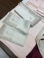 LARGE BOX LOT OF TABLE LINENS,