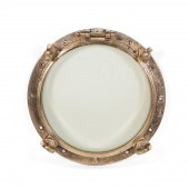 LARGE BRASS AND GLASS NAUTICAL