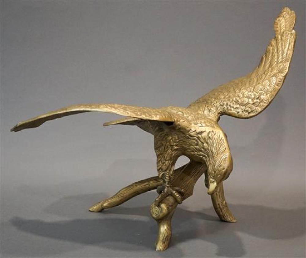 LARGE BRASS EAGLE ON BRANCH