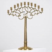 LARGE BRASS ELEVEN-LIGHT CANDE