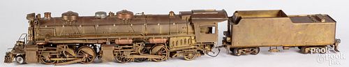 LARGE BRASS ENGINE AND TENDER