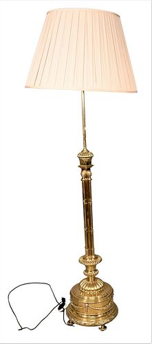 LARGE BRASS FLOOR LAMP, HAVING