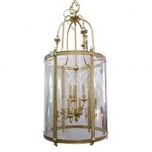 LARGE BRASS & GLASS LANTERN FO