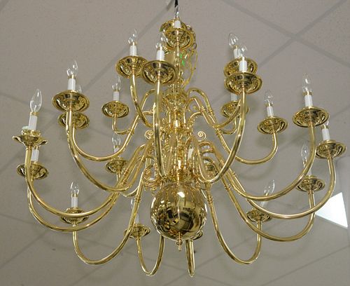 LARGE BRASS HANGING CHANDELIER