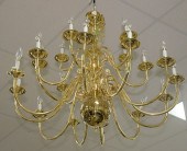 LARGE BRASS HANGING CHANDELIER