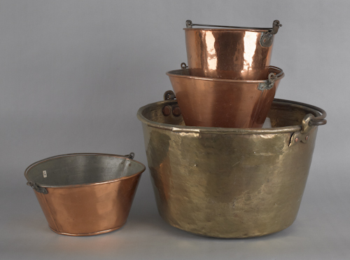 Large brass kettle 12" h. 20"