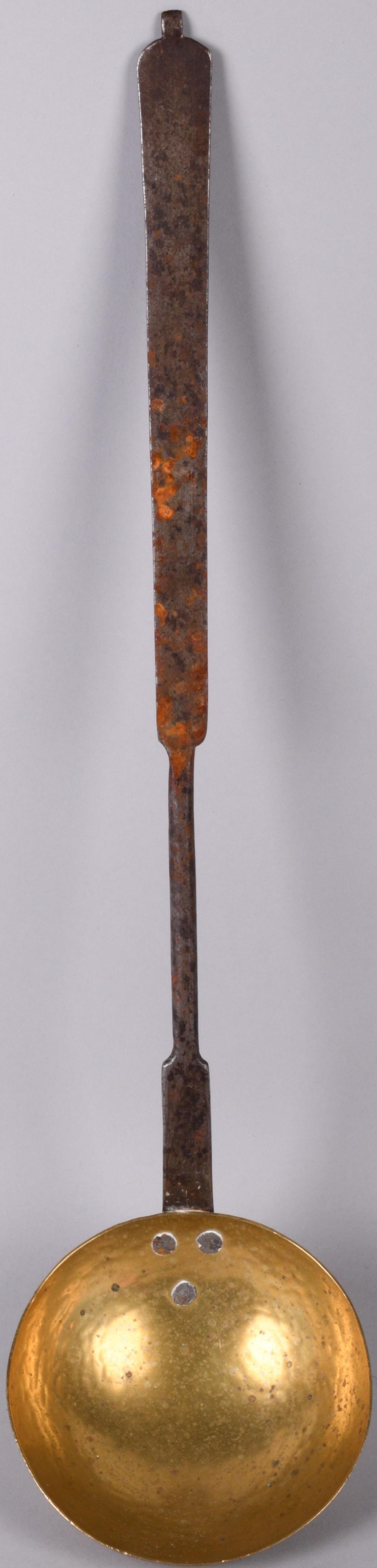 LARGE BRASS LADLE, 18TH/19TH