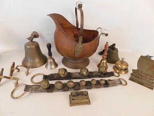 LARGE BRASS LOT WITH SLEIGH