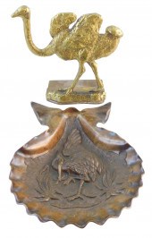 LARGE BRASS OSTRICH DOOR STOP