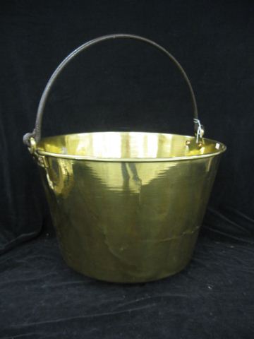 Large Brass Pail Victorian 18 1/2''
