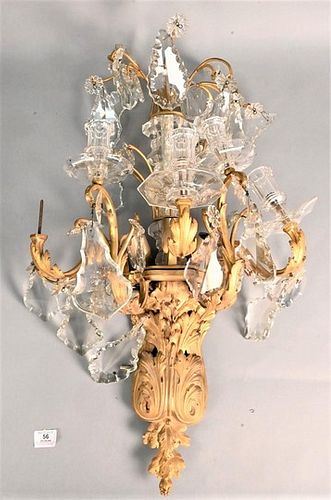 LARGE BRONZE AND CRYSTAL