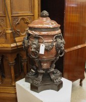 LARGE BRONZE AND ROUGE MARBLE