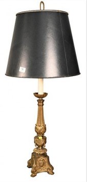 LARGE BRONZE CANDLESTICK LAMPL