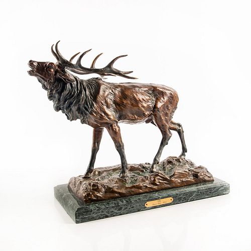 LARGE BRONZE ELK SCULPTURE BY
