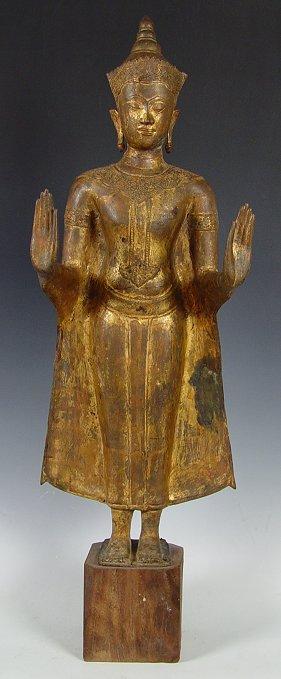 LARGE BRONZE HINDU DEITY: 33'' h,
