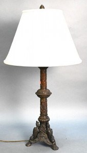 LARGE BRONZE LAMP, HAVING WING