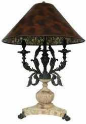 LARGE BRONZE & MARBLE PAW FOOT