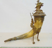 LARGE BRONZE MOUNTED DRINKING
