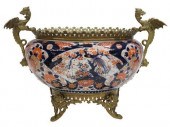 LARGE BRONZE-MOUNTED IMARI PAL